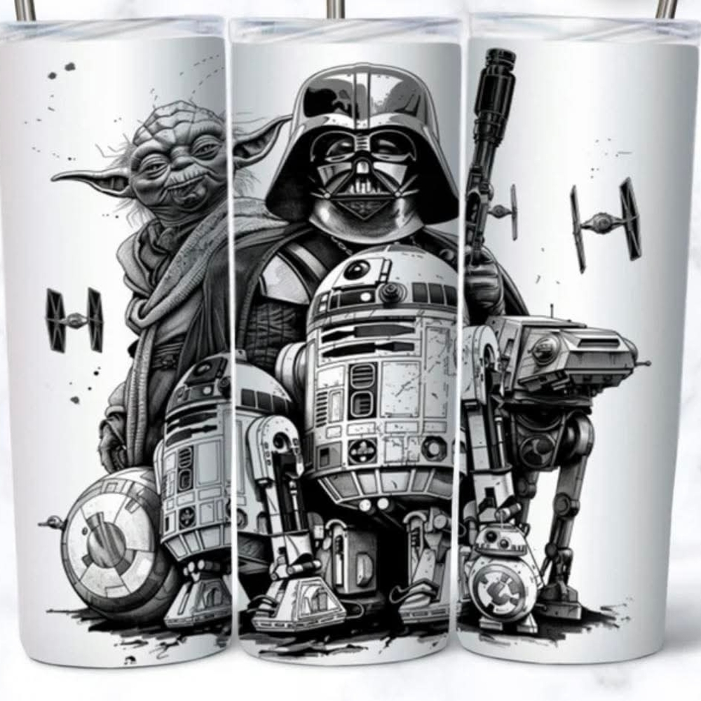 Star Wars Character Tumbler- Black and White